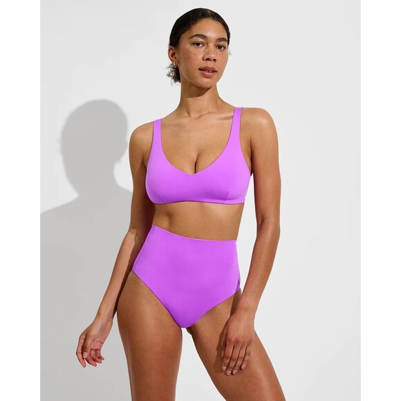 NEW Left On Friday Hi Tide Bikini Bottom XS Punch Fuchsia Pinup Beach Swimsuit - Picture 3 of 13